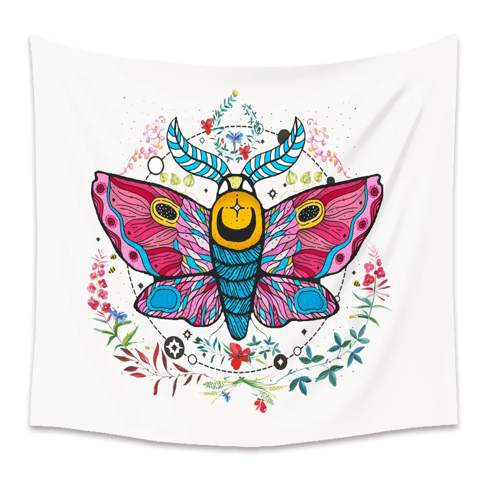 Kwiatowy Buttefly Gobelin Ścienny 3D Drukowane Domowy Rzut Dywan, Koc, Dywan Wystrój Domu Ścienne Tkaniny Mandala Hippie Wystrój Pokoju