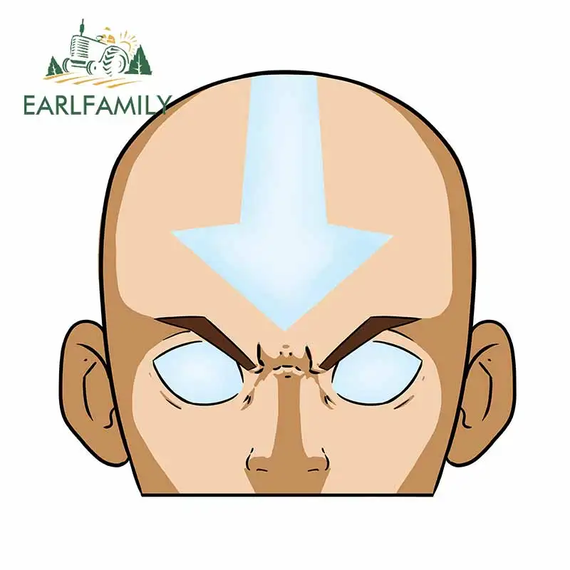 EARLFAMILY 13cm x 12.2 cm for Aang Avatar State Cartoon Car Stickers Personality Custom Printing Window Decal Camper Decoration