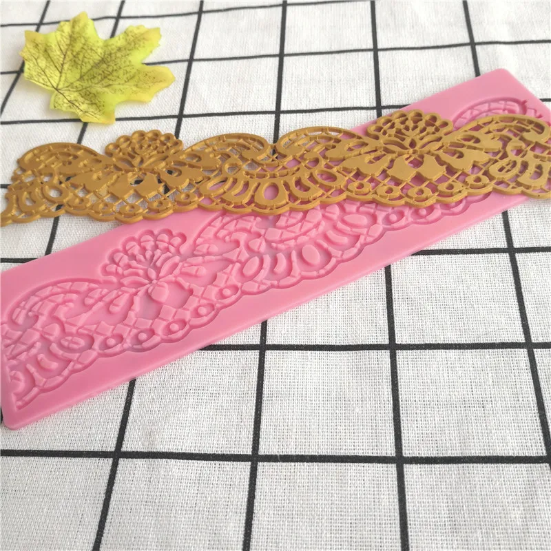 KLM New small floral lace cake lace mold Sugar flower silicone fondant mold Chocolate cake decoration