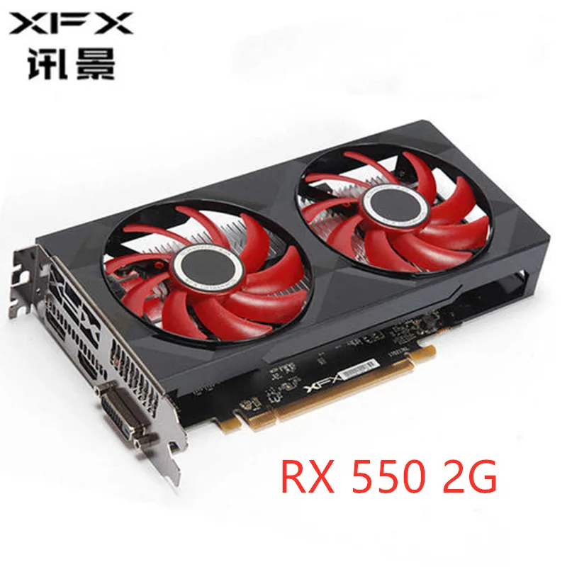 Nowy produkt xfx RX 550 karty Graficznej GPU AMD Radeon RX550 2G Wideo Tenis PC, gry Komputerowe, Karty graficzne Ekranowa Karta VGA, DVI, HDMI