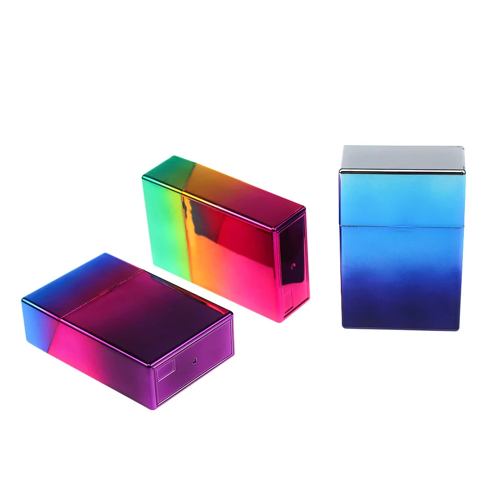 Chrome Color Smoking Accessories Automatic Pess Cover ABS Plastic Cigarette Case Smoking Storage Box For Lady/Women