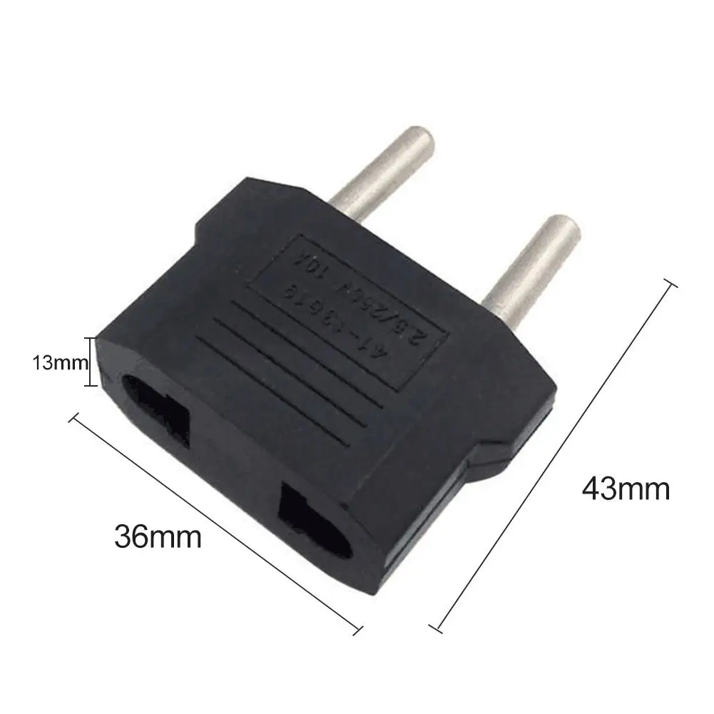 5 Szt./Lot US to EU Plug Power Converter Round Pin Socket Travel Adapter