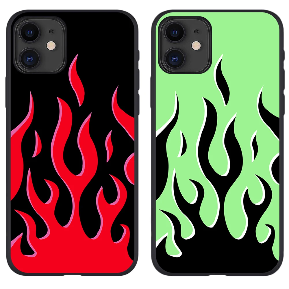 Art Flame Clear Etui Do Telefonu iPhone 11 Pro XR X XS MAX SE 2020 7 8 6 Plus Fire Wzór Miękka pokrywa Tylna TPU Coque Funda Cases