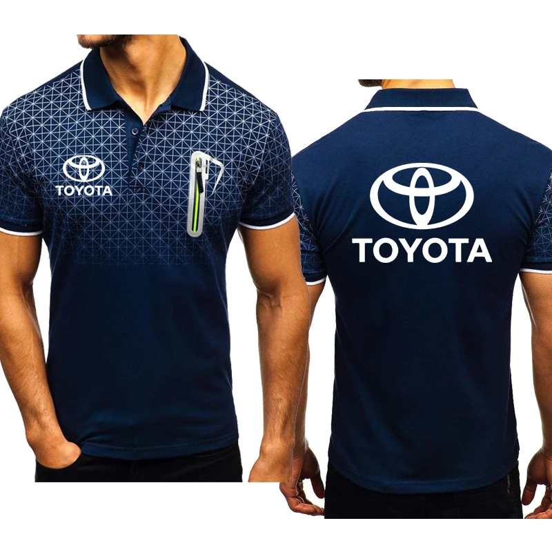 Letnia casual tendencja nowe męskie topy Toyota Car Logo printing wysokiej jakości bawełniana koszulka polo Hip-hop gradient Męska z krótkim rękawem