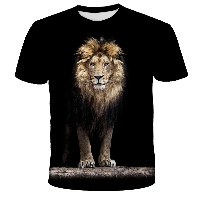 2020 spersonalizowana koszulka męska lion 3D drukowane t-shirt z krótkim rękawem męska letnia hip-hop o-kołnierz casual t-shirt top