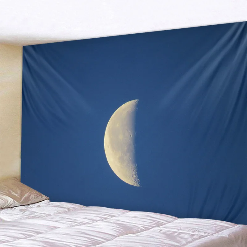 Rozgwieżdżone niebo, księżyc gobelin psychodeliczny ścienny salon sypialnia sztuka tło tkaniny mandala artystycznej dekoracji domu