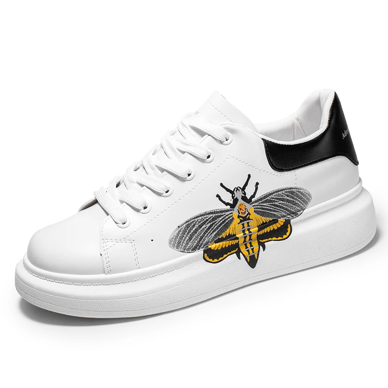 Klasyczna skate Buty dla Mężczyzn Białe Trampki Na Platformie Zwierzęta Nadruki Niski Top Oddychające buty do Biegania Męskie Obuwie Zapatos Hombre