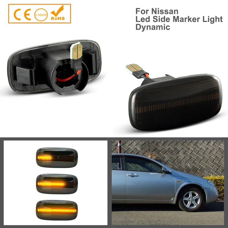 2szt Dynamiczne LED, Boczne Światła pozycyjne Tuan Lampka ostrzegawcza Dla Nissan Skyline Serena, Sunny Primera Stagea Bluebird Slivia AD Wagon