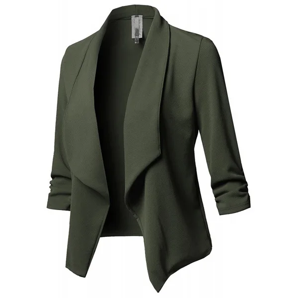 Kobiecy Płaszcz Jesienna kurtka Slim-Fit Z długim Rękawem, Karbowany jednolity Kolor All-match Office Lady Jacket All-match Small Suit Jacket