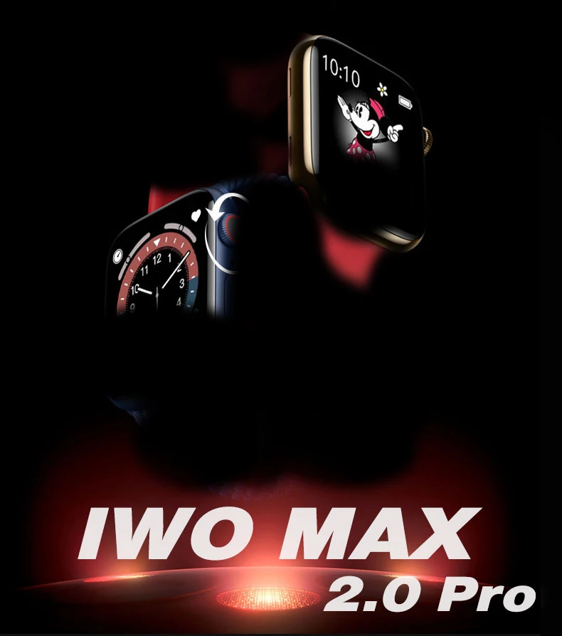 Nowy IWO MAX 2.0 PRO Smart Watch DIY Faces Bluetooth Call Sport Watch Rotate Button Wodoodporny Smart Watch PK IWO13