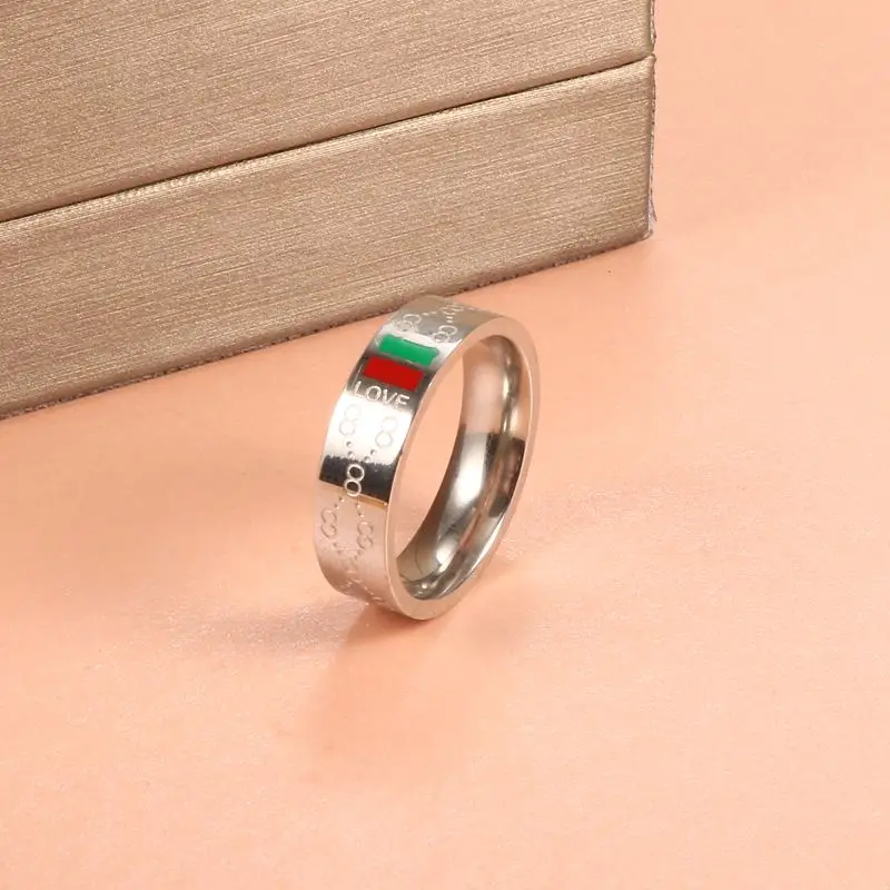 Nowa Moda Pierścień Ze stali Nierdzewnej Pierścień ze stopu Tytanu pierścionek Zaręczynowy Znane marki Love Promise Ladies Ring Hot Selling w 2021 roku