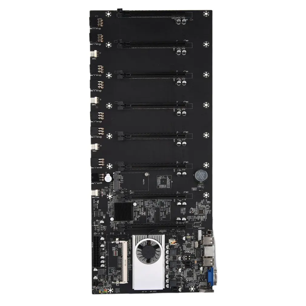 Ethereum mining BTC-37 Miner Płyta główna z CPU Set 8 Gniazdo Dla karty graficznej DDR3 Pamięć Wbudowana VGA Interfejs Niskie zużycie Energii