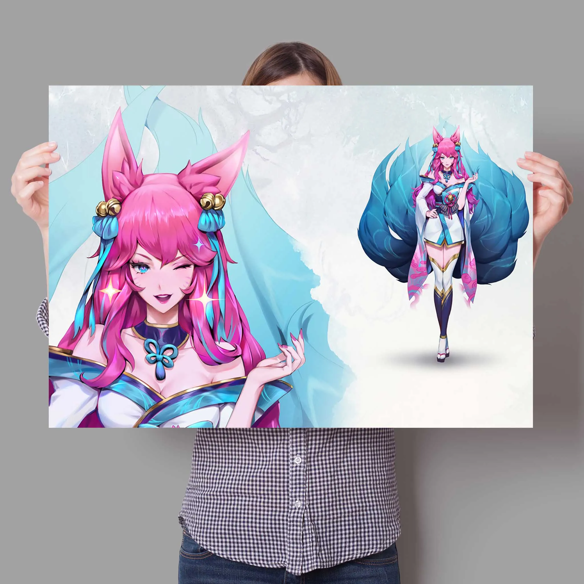 Popularna gra League of Legends latest skin soul lotus series HD poster home wall painting decoration Japanese manga style home