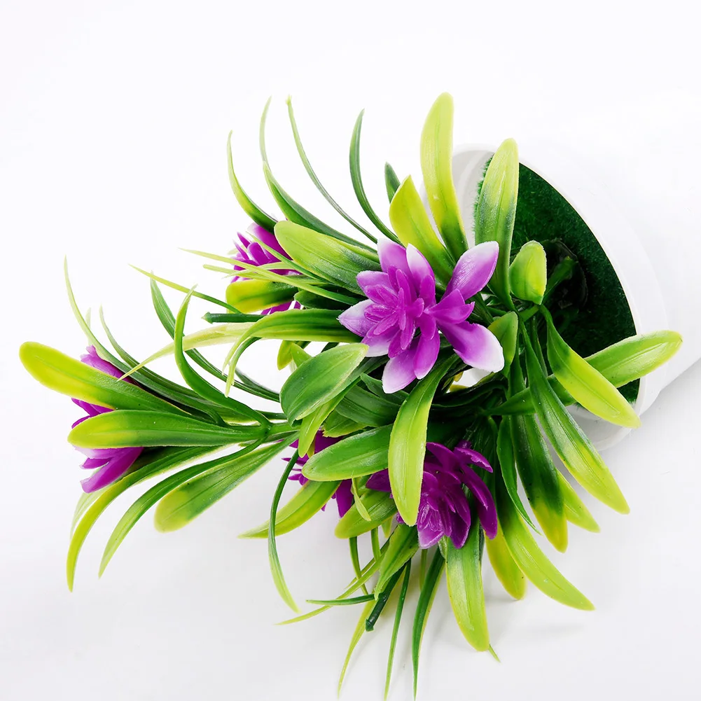 Sztuczny Kwiat Lotosu Roślina W Doniczce Bonsai Ślub Odkryty Wystrój Domu Z Tworzywa Sztucznego Jedwabiu Kwiat Fioletowy Sztuczny Kwiat Roślina