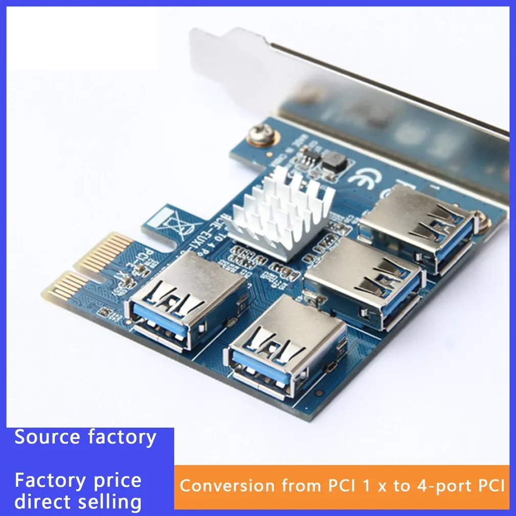NOWY PCIe Od Jednego Do Czterech PCI Express 16X Slots Riser Card PCI-E 1X To External 4 PCI-e Slot USB 3.0 Riser Card