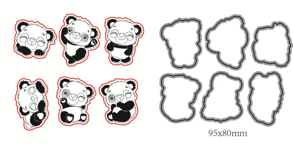 Panda Przezroczysty Przezroczysty Wzór Pieczątki dla DIY Scrapbooking/Produkcja Kart/Dzieci boże Narodzenie Zabawa Dekoracji