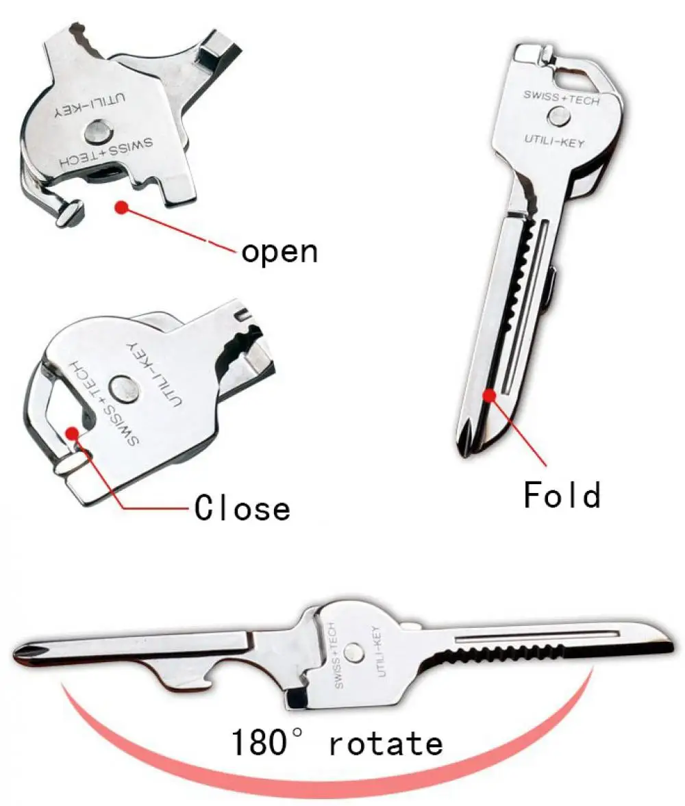 Wielofunkcyjny mini combo odkryty narzędzie cztery w jednym otwieracz do butelek spiralny nóż składany nóż kluczowy przycisk