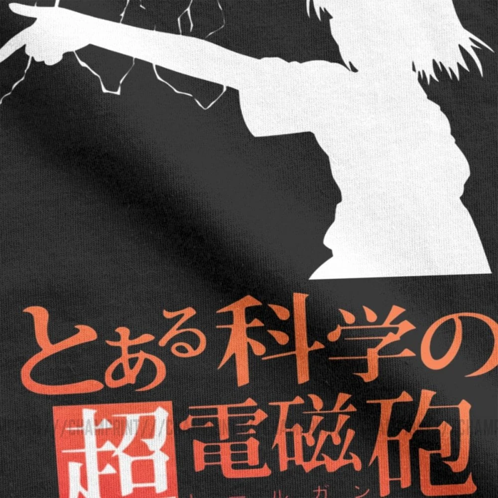 Męska koszulka Misaka Mikoto Toaru Kagaku No Railgun T Shirts Manga Japan Anime Pure Cotton Short Sleeve Tee Shirt Gift Idea Koszulki