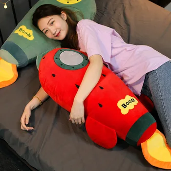 Śliczne Modne Kreatywne Rakietowe Pluszowe Zabawki Miękkie Miękkie Kosmiczne Samoloty Długa Poduszka dla Dziewczyn Łóżko Podwójne Poduszka Prezent Na Urodziny