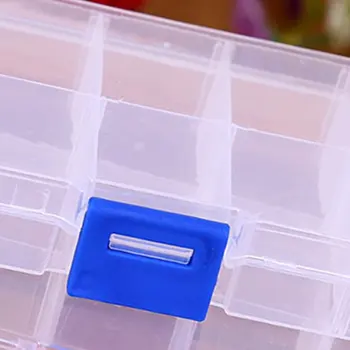 10 Siatek Plastikowe Pudełko do Przechowywania Drobnych Elementów Biżuterii Skrzynka narzędziowa Koraliki Tabletki Organizator Paznokci Końcówka Etui
