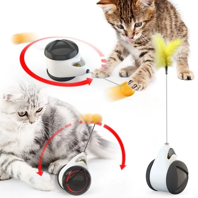 Piwo Swing Toys for Cats Kitten Interactive Balance Car Cat Pogoń Toy With Catnip Funny Pet Products for Dropshipping