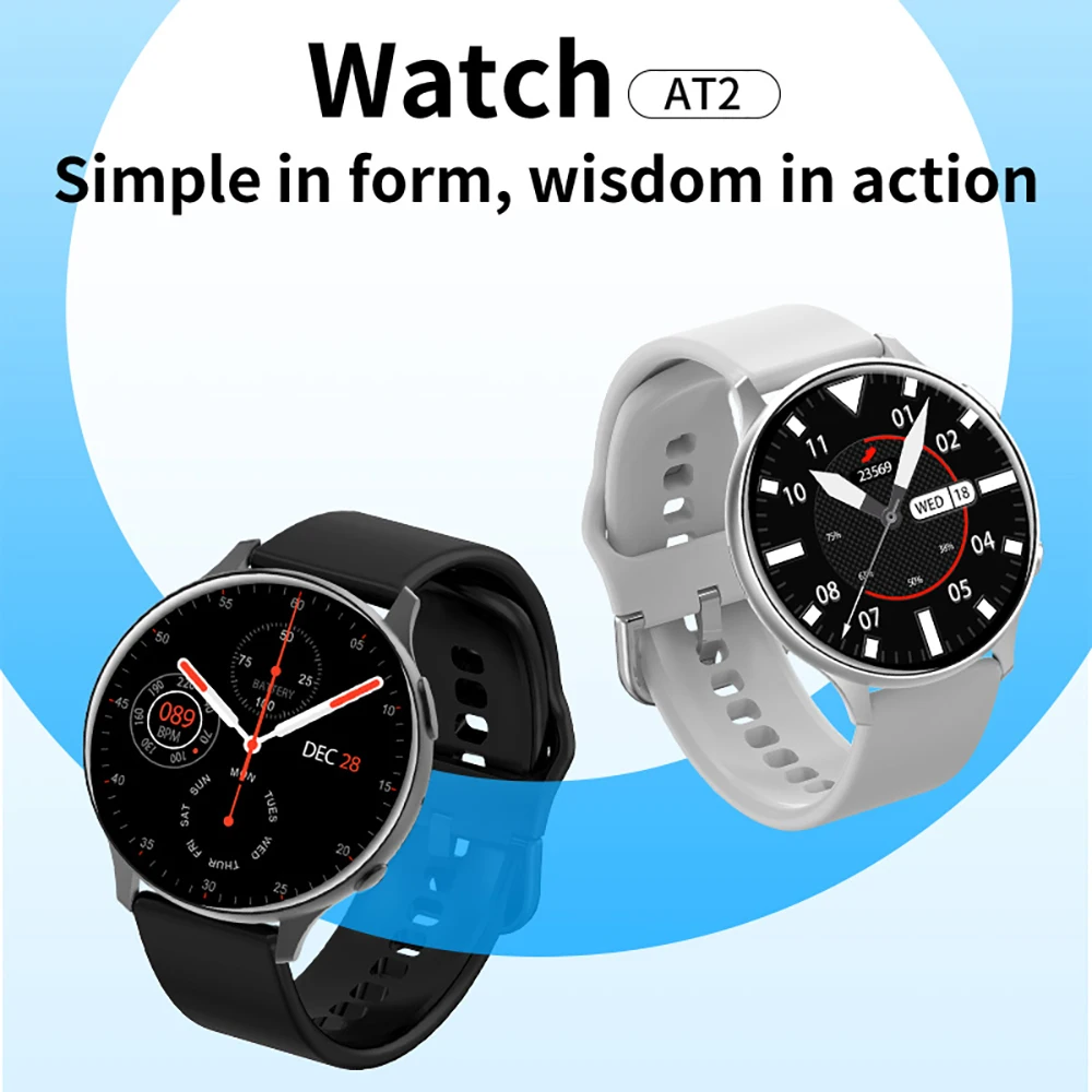MC66 Smart Watch AT2 Męskie Bluetooth Call Fitness Tracker Damska tętno Monitorowanie Ciśnienia Tętniczego krwi Smartwatch PK S20 Q16 S2