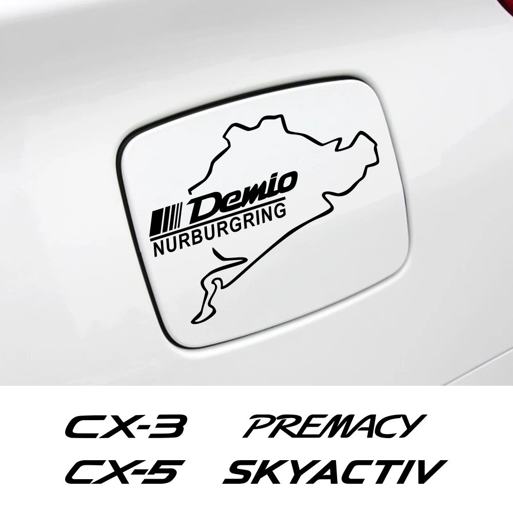 Motoryzacja Winylowa Naklejka Korek Wlewu paliwa Naklejki Do Mazda Demio 2 Biante BT-50 CX-5 CX-8 CX-9 CX-30 MX-5 Premacy Skyactiv Akcesoria Samochodowe