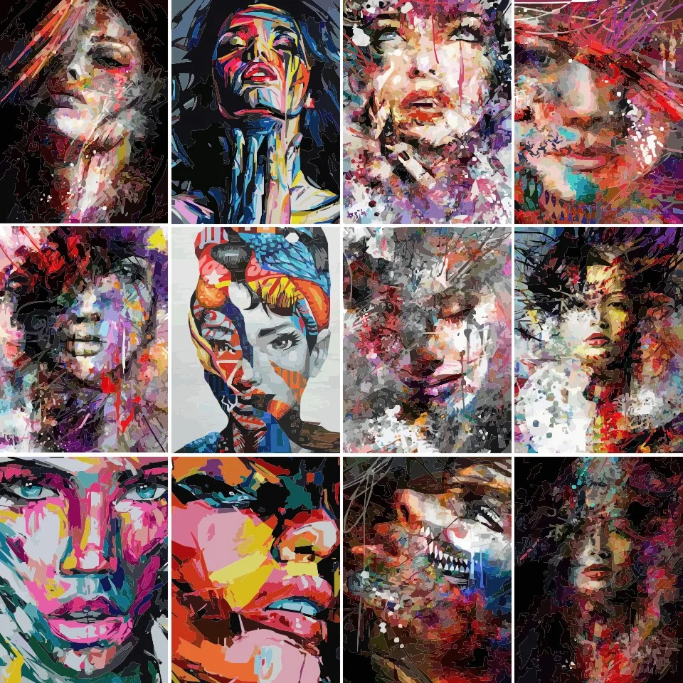 DIY Obraz Olejny Na Numery Portret Kobiety Dla Dorosłych, Dzieci Na Płótnie Obraz Malować Kolor Farby Akrylowe Ściany Wystrój Domu Prezent