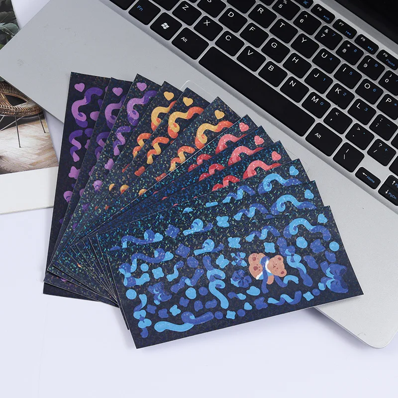 Korea Południowa Ins Laserowe Cukierki Kolor Naklejki Kreatywny Estetyka DIY Instrukcja Album Karteczki Biurowe Naklejki Parę Prezentów