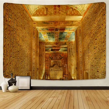 Starożytny egipski Malowane Tkaniny Ściany Faraon Wisi Zasłona Dywaniki Hippie Styl Tło Tkaniny Wystrój Domu 150x100cm/150x130cm