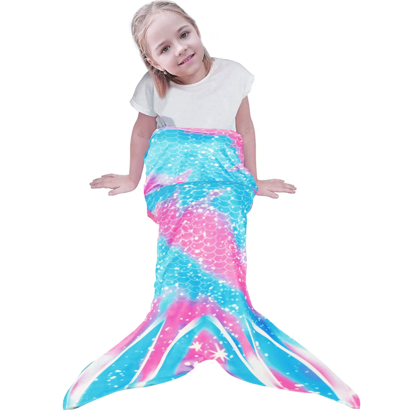 Śpiwór Kołdra Rzucać Kolorowe Mermaid fishtail Koce dla Dorosłych Childern Dziewczyn Super Miękkie Wszystkie Sezony prezenty Świąteczne