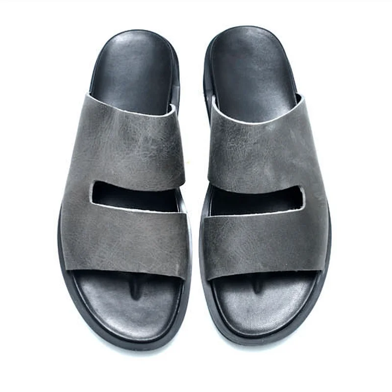 Letnie męskie sandały Slip-On Fashion Pu Leather Daily Casual Wygodne i Lekkie Sandały Zapatos De Verano ZQ0357