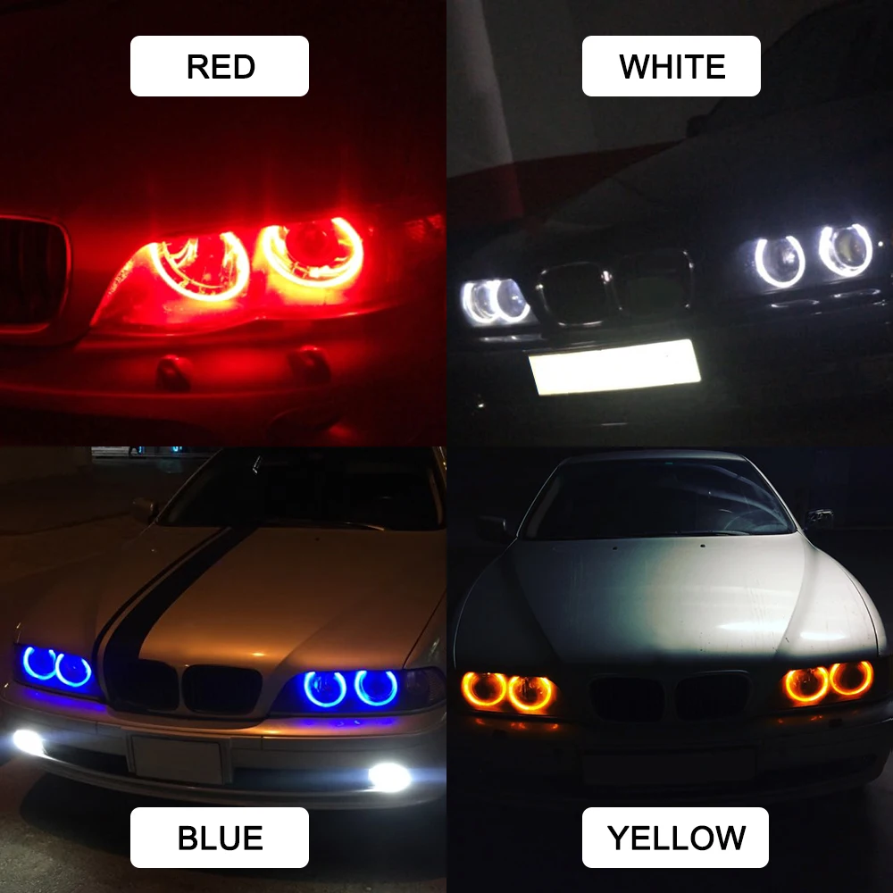 2szt Motoryzacja oświetlenie LED Angel Eyes Światła pozycyjne Lampy Do E39 E60 E61 E63 E64 E65 E66 E87 525i 530i Xi 545i M5