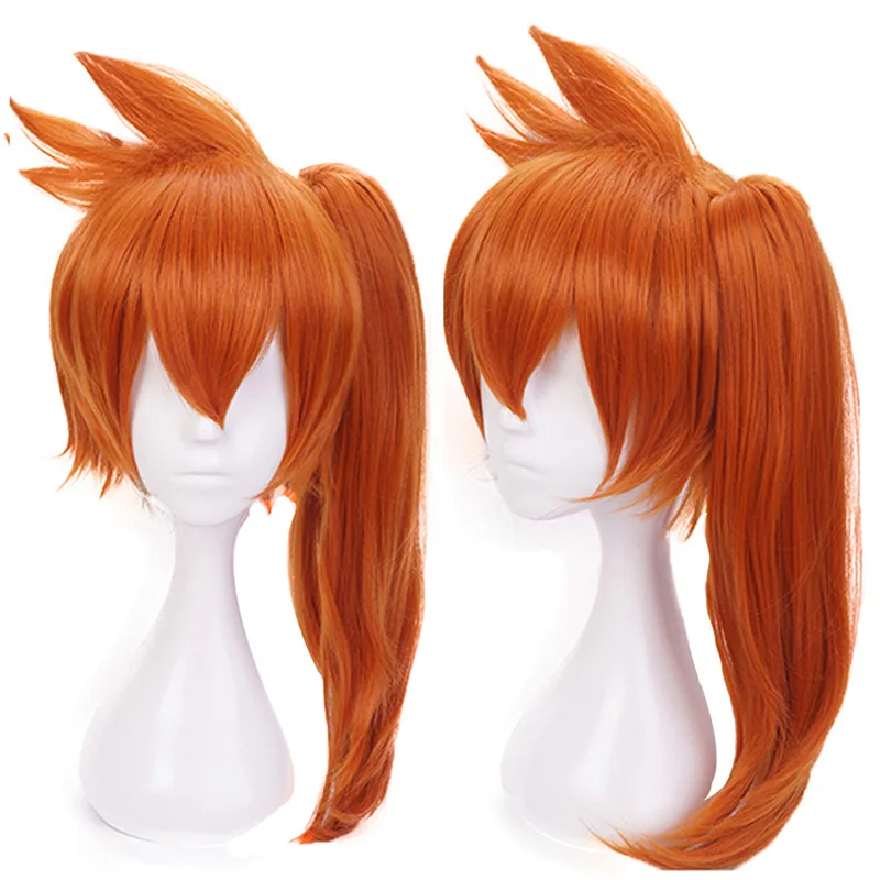 Anime My Hero Academia Itsuka Kendo Long Orange Red Odporne Na Cosplay Kostium Wig + Peruka Czapka