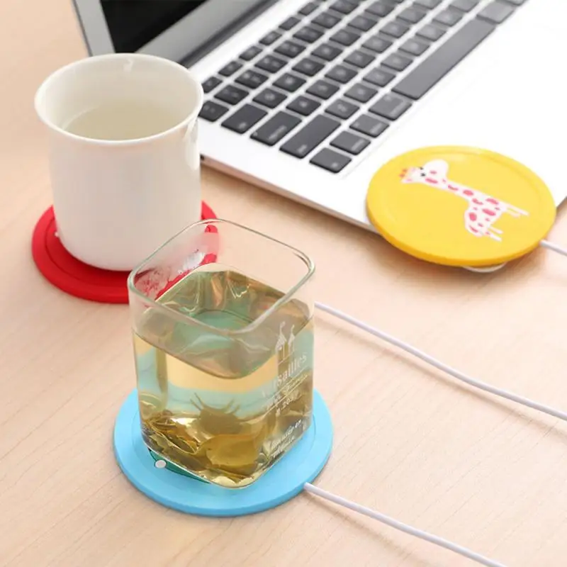 Gorąca Wyprzedaż USB Warmer Gadget Cartoon Silicone Thin Cup-Pad Coffee Tea Drink Usb Heater Tray Mug Pad Home Office Supplies