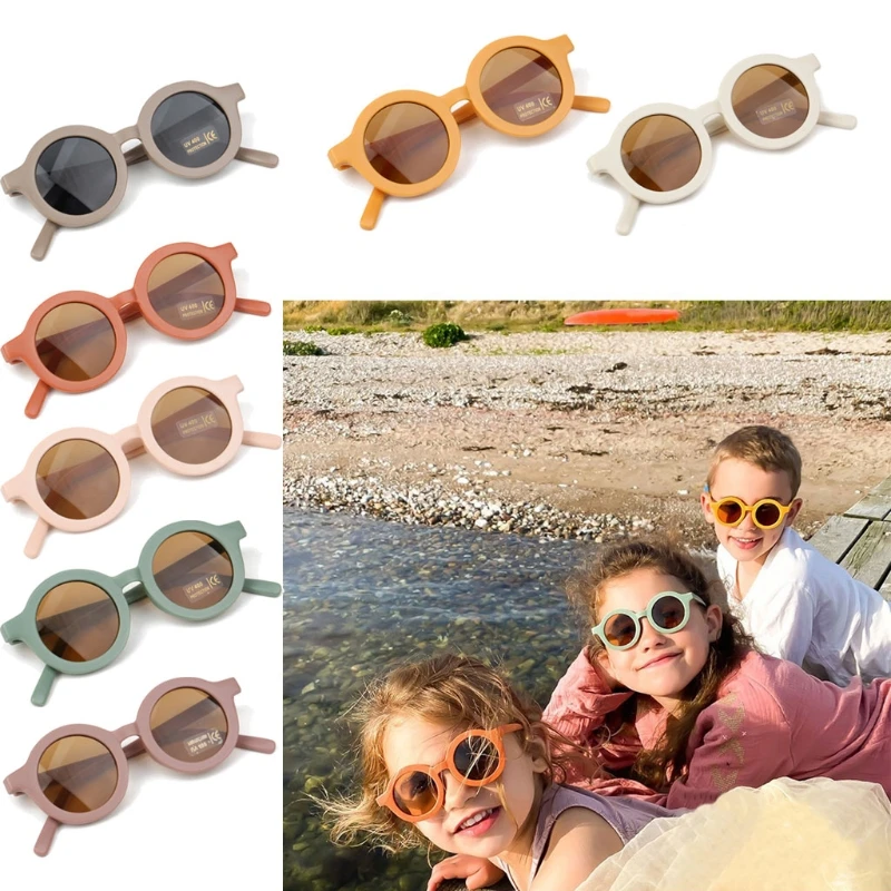Lato Retro Okrągłe Dziecięce, Polaryzacyjne Okulary przeciwsłoneczne UV 400 Ochrona Okulary dla Dzieci 83XF