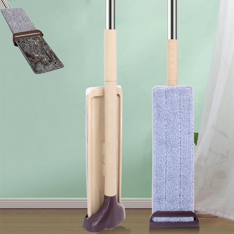 Płaski Mop do podłogi z 3szt wielokrotnego użytku wkładki z Mikrofibry Hand-free Squeeze Mop for Home, Domowe narzędzia do Czyszczenia