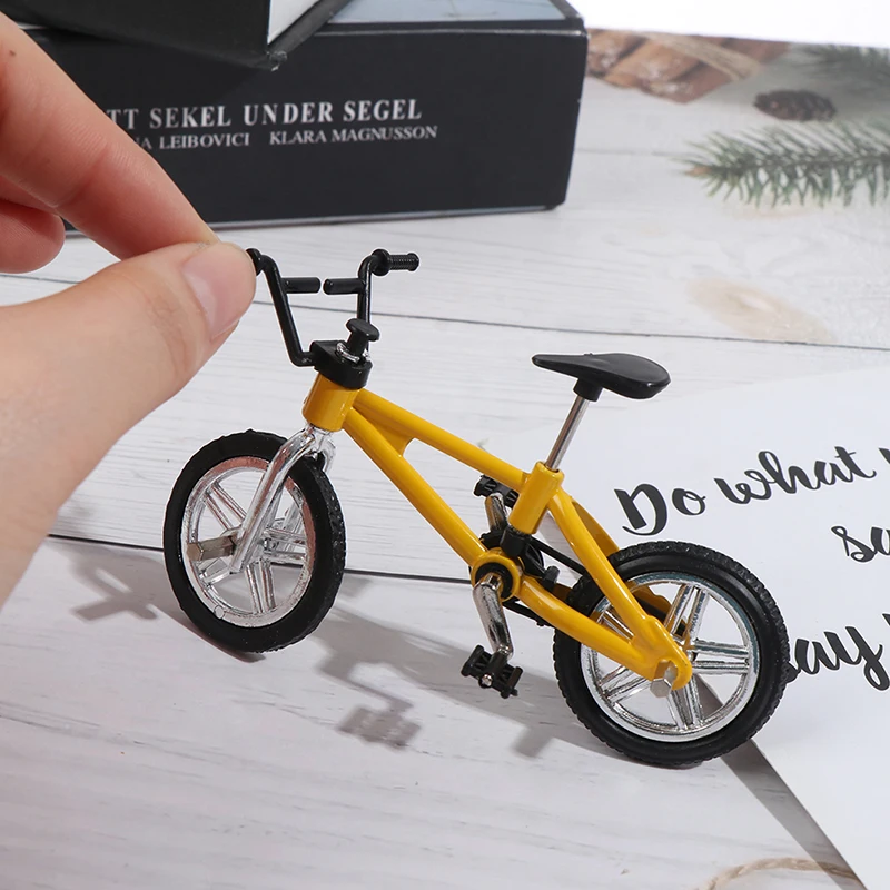 1 Szt. Dla Dzieci Prezent Palec Bmx Rower Zabawki Dla Chłopców Mini Rower Z Przewodem Hamulcowym Stop Bmx Funkcjonalny Rower Górski Model Zabawki