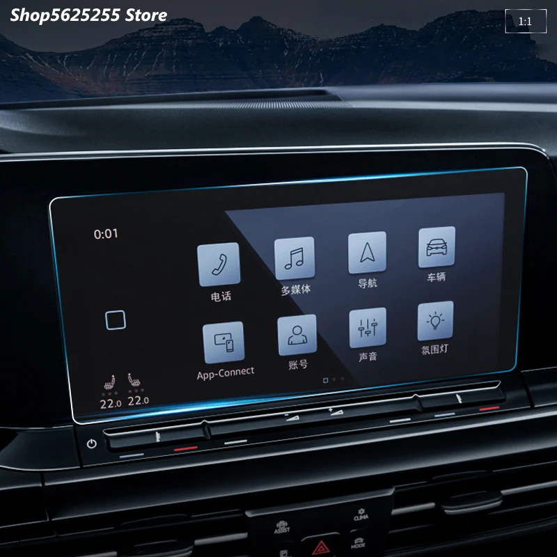 GPS Ekran Nawigacji Hartowana Szklana Membrana Do Volkswagen VW Golf 8 MK8 2020 2021 Anti Blue Ray Protector Film Car Decoration