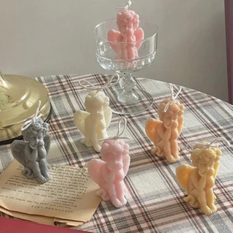 New Angel Candle Silicone Mold 3d Clay Baby Angel Cake Scented Candle Cute Aroma Candle Molds Making Supplies
