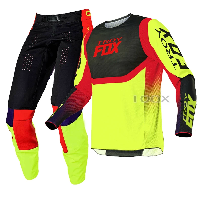 Czerwony 2021 MX/ATV Racing 360 Voke Jersey Spodnie Motocross Zestaw Sprzętu MTB Rower Z Drogi Dorosłych Combo Garnitur