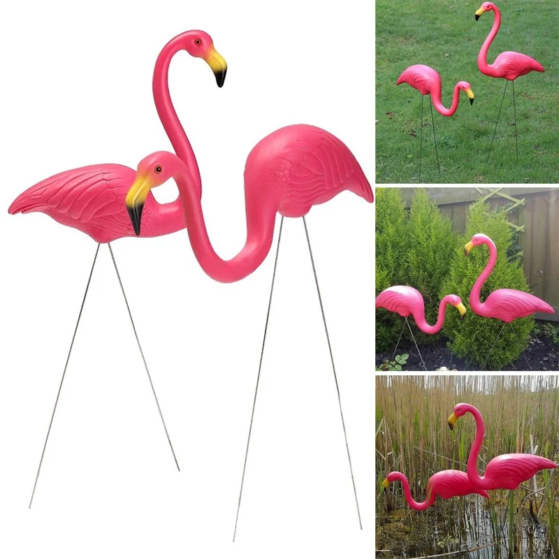 Flamingo Trawnik Ozdoby Plastikowe Sztuczne Ozdoby Flamingo Statuetki Flamingo-Ozdoba Dziedziniec Ogród Dekoracje Balkon Sztuka
