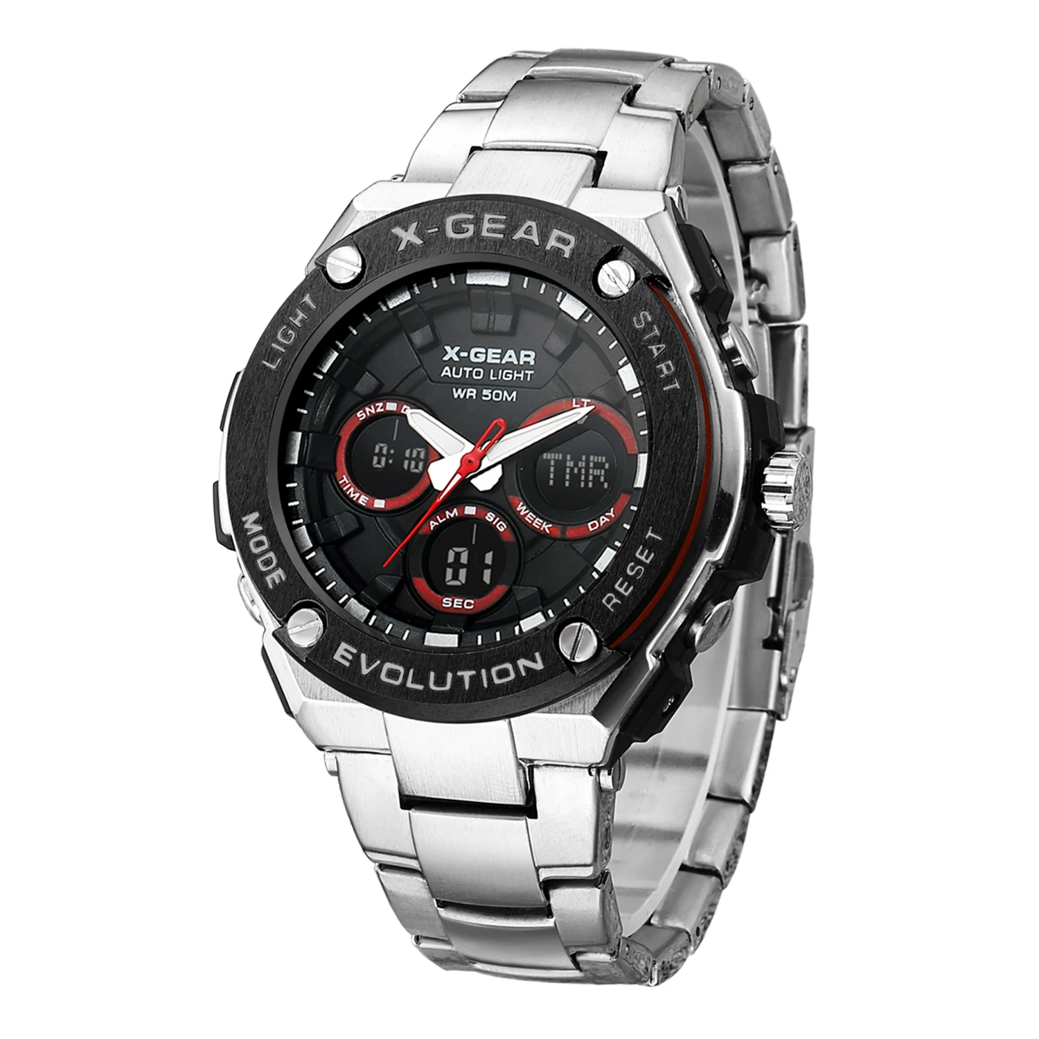 Mężczyzna Mody sportów Zegarek Z podwójnym wyświetlaczem Analogowe Cyfrowe LED Elektroniczny zegarek Kwarcowy Zegarek Wodoodporny Pływackie Zegarek Wojskowy