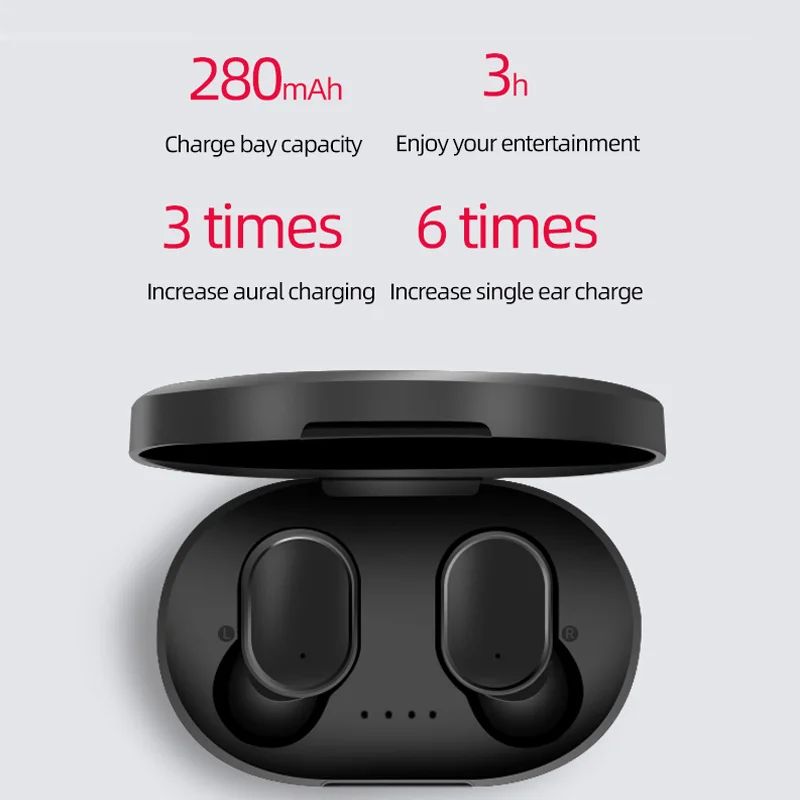 TWS Wireless Bluetooth 5.0 Słuchawki Mini Wkładki Dla Redmi Z Mikrofonem Ładowarka Pudełko Sportowe Słuchawki Bluetooth Dla Telefonów Xiaomi