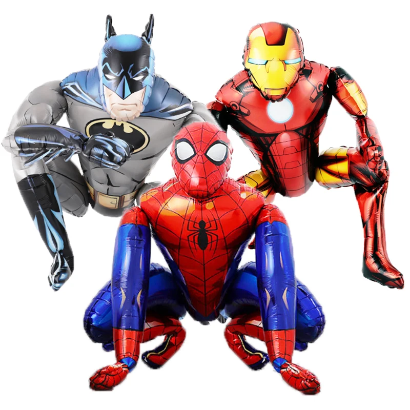 3D Batmans Spiderman, Iron man super Hero Balony The Avengers Hero Boy Kids Birthday Party Decoration Baby Boys Kids Toy