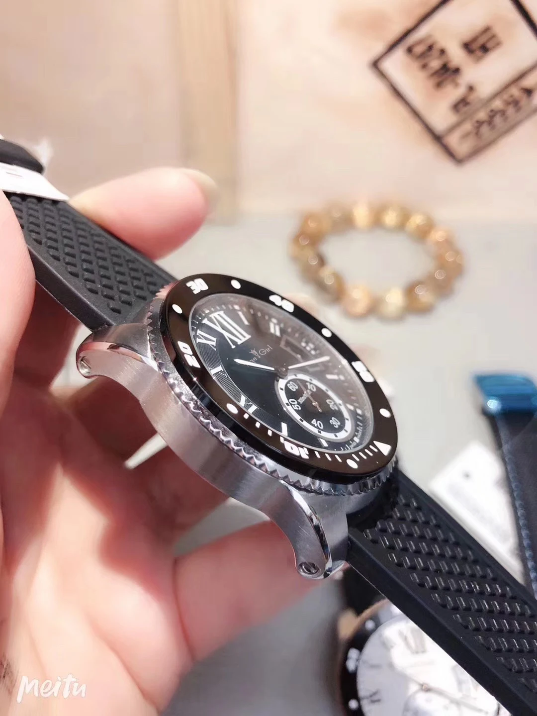 Klasyczne Nowych Mężczyzna Automatyczny Zegarek Mechaniczny Zegarek Ze Stali Nierdzewnej Guma Czarny Niebieski Biały, Różowe Złoto Szafir Płótno Zegarek Ceramiczny Pierścień