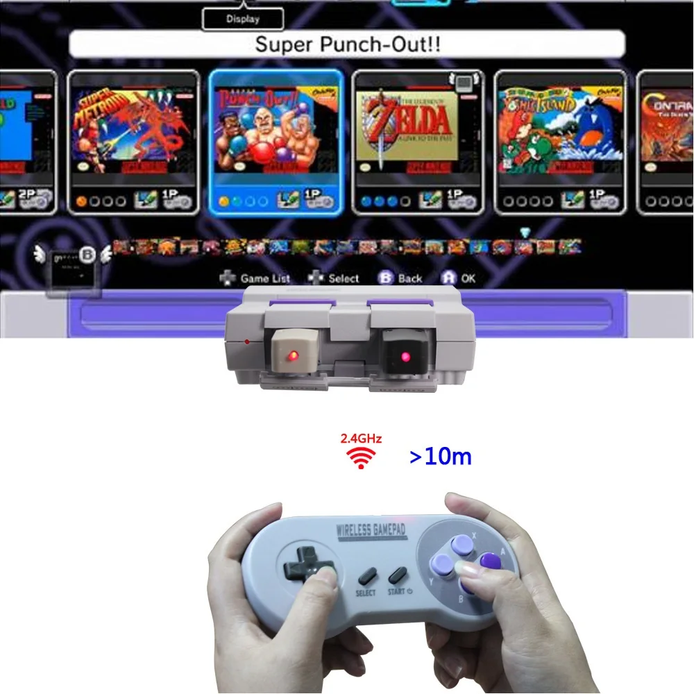 Kontroler Gry Kontrolery dla NES SNES Classic Mini Gaming Console PC Windows, IOS, Android TV Box forNintendo Wiseless Joystick