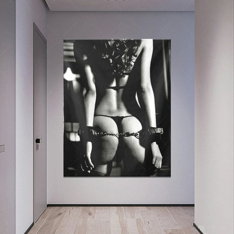 Sexy Kobiety Dupa Kajdanki Plakaty, Obrazy Ścienne Płótno Malarstwo Sztuka Dla Nowoczesnego Salonu Wystrój Domu