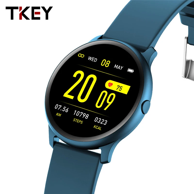 TKEY Full Touch Screen Women Men Smart Watch Wodoodporny Sportowy Pasek Silikonowy Smart Watch Zmodernizowany KW19 Pro Dla IOS I Android