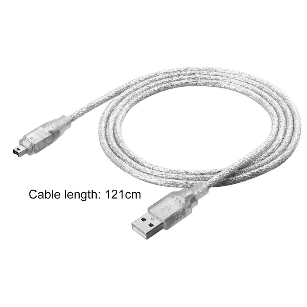 1.2 m USB 2.0 Male To Firewire iEEE 1394 4 Pin Male iLink Adapter Cable Male To Male Kabel Jasny Biały Elastyczny Kabel